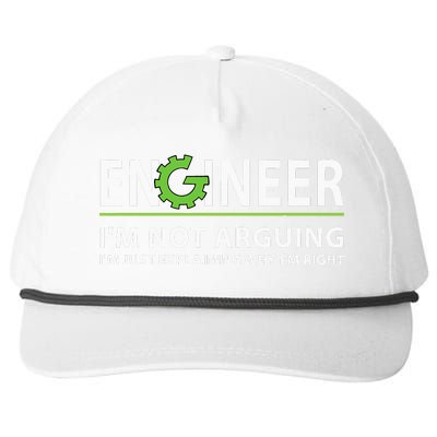 Engineer Im Not Arguing Funny Engineering Quote Engineers Snapback Five-Panel Rope Hat