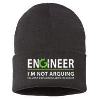 Engineer Im Not Arguing Funny Engineering Quote Engineers Sustainable Knit Beanie