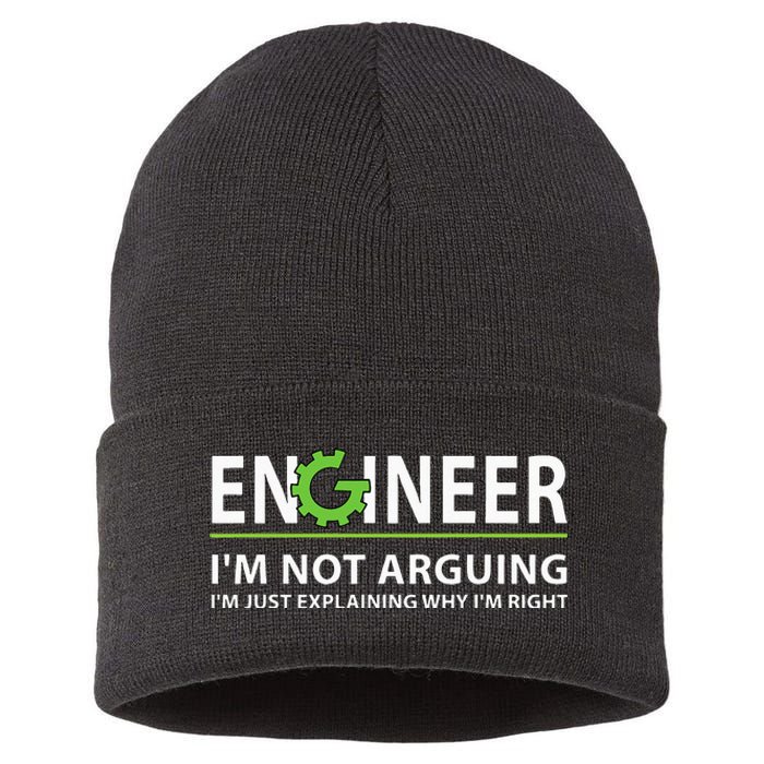 Engineer Im Not Arguing Funny Engineering Quote Engineers Sustainable Knit Beanie