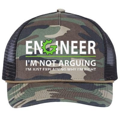 Engineer Im Not Arguing Funny Engineering Quote Engineers Retro Rope Trucker Hat Cap