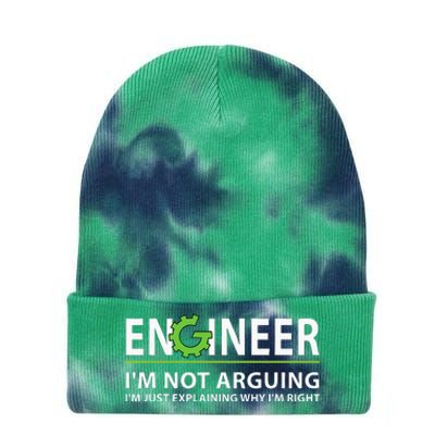 Engineer Im Not Arguing Funny Engineering Quote Engineers Tie Dye 12in Knit Beanie