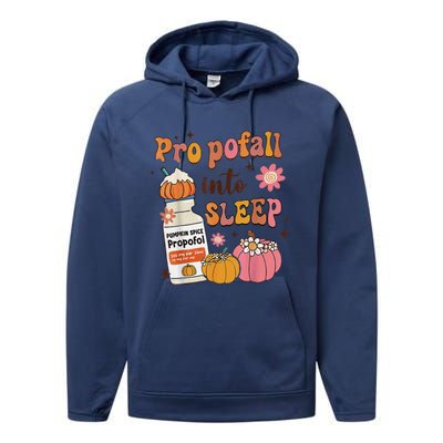 Er Icu Nurse Fall Halloween Propofall Into Sleep Pumpkin Performance Fleece Hoodie