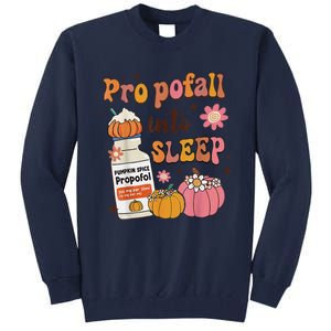 Er Icu Nurse Fall Halloween Propofall Into Sleep Pumpkin Tall Sweatshirt