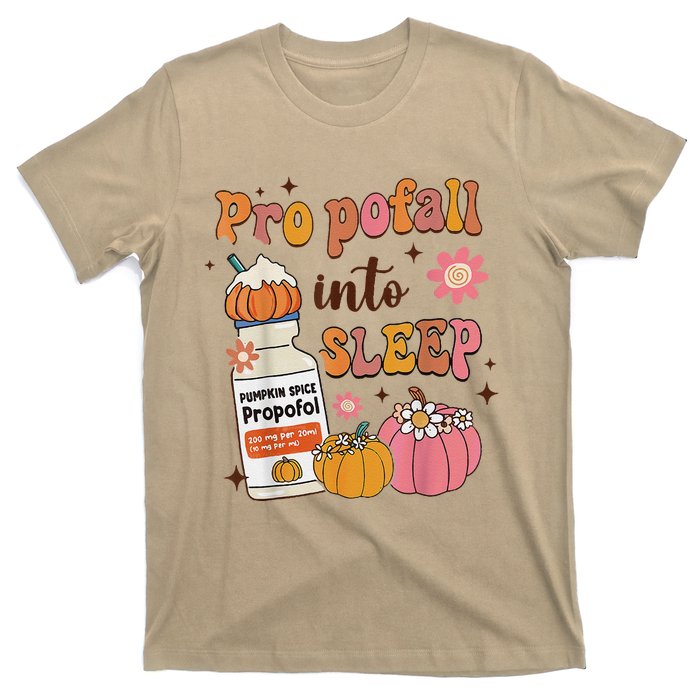 Er Icu Nurse Fall Halloween Propofall Into Sleep Pumpkin T-Shirt