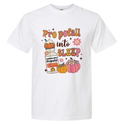 Er Icu Nurse Fall Halloween Propofall Into Sleep Pumpkin Garment-Dyed Heavyweight T-Shirt