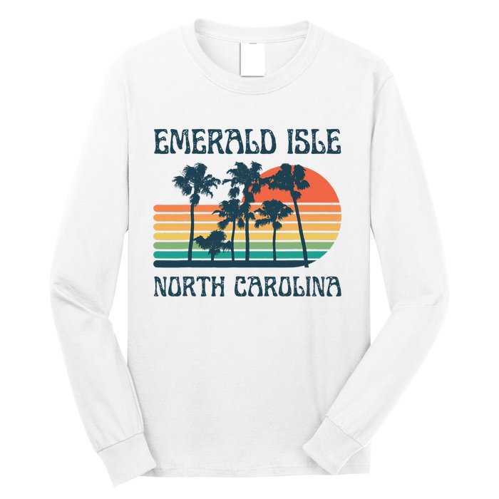 Emerald Isle North Carolina Beach Summer Vacation Vintage Long Sleeve Shirt