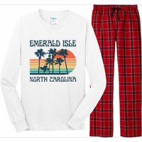 Emerald Isle North Carolina Beach Summer Vacation Vintage Long Sleeve Pajama Set