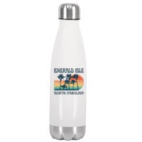 Emerald Isle North Carolina Beach Summer Vacation Vintage Stainless Steel Insulated Water Bottle