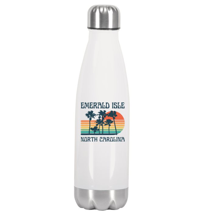 Emerald Isle North Carolina Beach Summer Vacation Vintage Stainless Steel Insulated Water Bottle