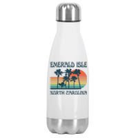 Emerald Isle North Carolina Beach Summer Vacation Vintage Stainless Steel Insulated Water Bottle