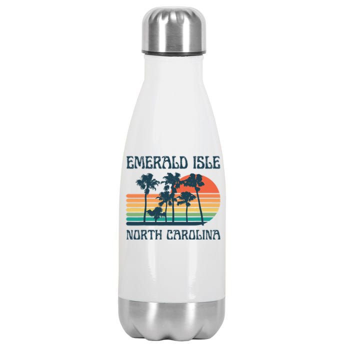 Emerald Isle North Carolina Beach Summer Vacation Vintage Stainless Steel Insulated Water Bottle