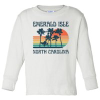 Emerald Isle North Carolina Beach Summer Vacation Vintage Toddler Long Sleeve Shirt