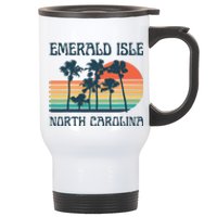 Emerald Isle North Carolina Beach Summer Vacation Vintage Stainless Steel Travel Mug