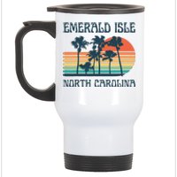 Emerald Isle North Carolina Beach Summer Vacation Vintage Stainless Steel Travel Mug