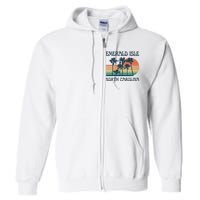 Emerald Isle North Carolina Beach Summer Vacation Vintage Full Zip Hoodie