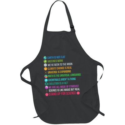 Earth Is Not Flat Stand Up For Science Full-Length Apron With Pockets