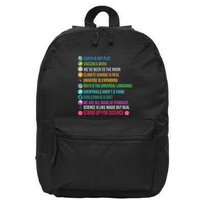 Earth Is Not Flat Stand Up For Science 16 in Basic Backpack