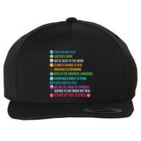 Earth Is Not Flat Stand Up For Science Wool Snapback Cap