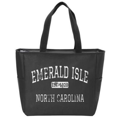 Emerald Isle North Carolina Nc Vintage Zip Tote Bag