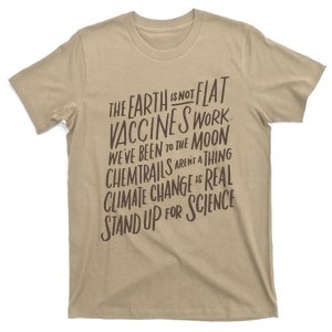 Earth Is Not Flat Stand Up For Science Teacher T-Shirt