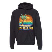 EMERALD ISLE NORTH CAROLINA Vintage Distressed Souvenir Premium Hoodie