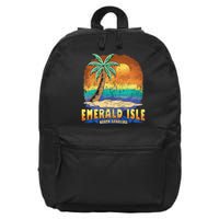 EMERALD ISLE NORTH CAROLINA Vintage Distressed Souvenir 16 in Basic Backpack