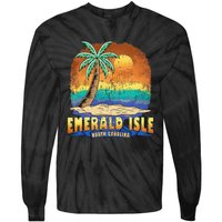 EMERALD ISLE NORTH CAROLINA Vintage Distressed Souvenir Tie-Dye Long Sleeve Shirt