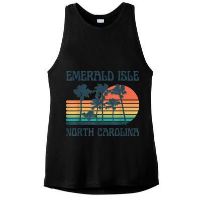 Emerald Isle North Carolina Beach Summer Vacation Vintage Ladies PosiCharge Tri-Blend Wicking Tank