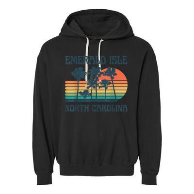 Emerald Isle North Carolina Beach Summer Vacation Vintage Garment-Dyed Fleece Hoodie