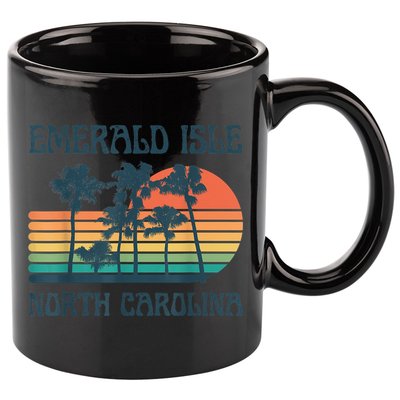 Emerald Isle North Carolina Beach Summer Vacation Vintage 11oz C Handle Ceramic Mug
