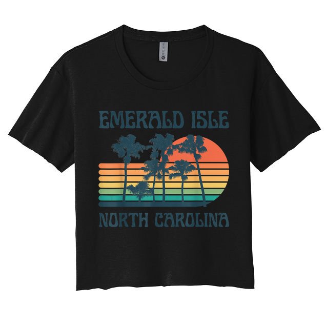 Emerald Isle North Carolina Beach Summer Vacation Vintage Crop Top