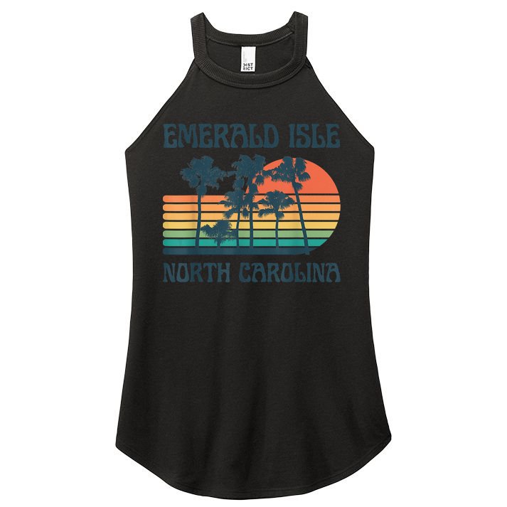 Emerald Isle North Carolina Beach Summer Vacation Vintage Women's Perfect Tri Rocker Tank