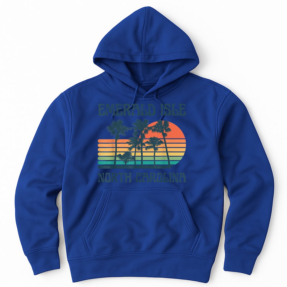 Emerald Isle North Carolina Beach Summer Vacation Vintage Hoodie