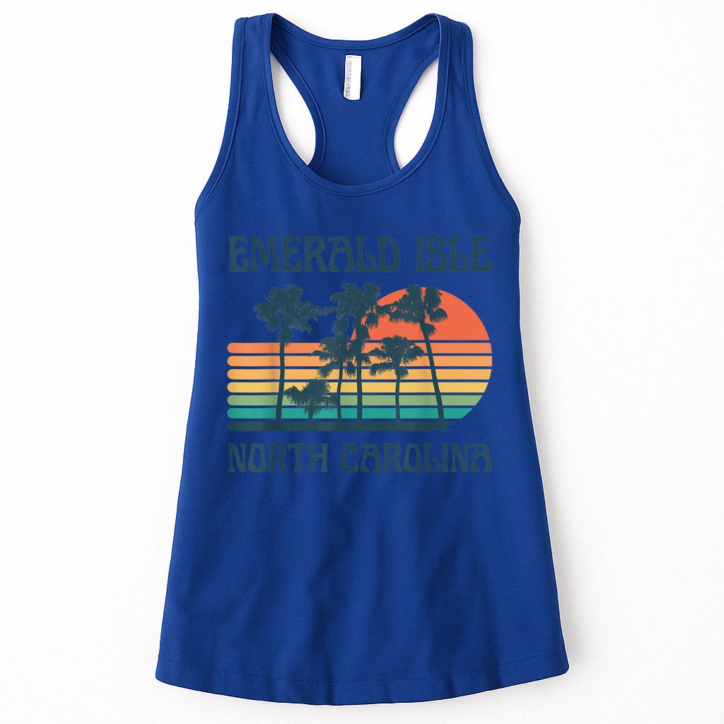 Emerald Isle North Carolina Beach Summer Vacation Vintage Womens Tank Top