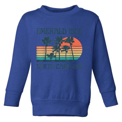 Emerald Isle North Carolina Beach Summer Vacation Vintage Toddler Sweatshirt