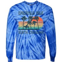 Emerald Isle North Carolina Beach Summer Vacation Vintage Tie-Dye Long Sleeve Shirt