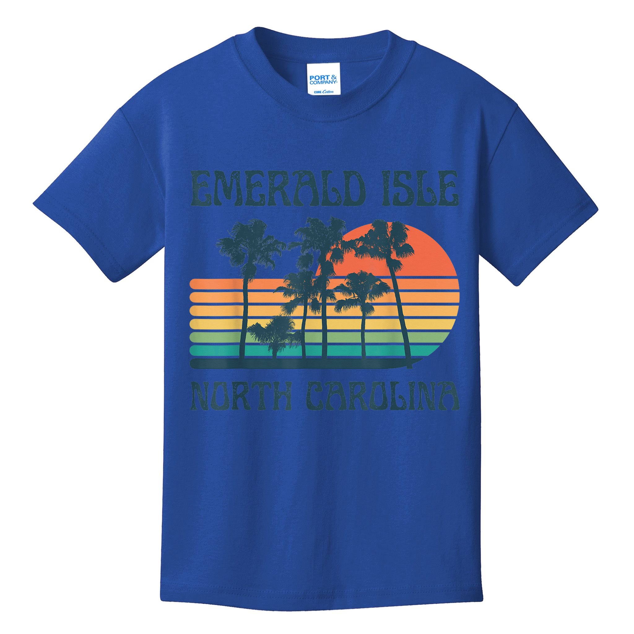 Emerald Isle North Carolina Beach Summer Vacation Vintage Kids T-Shirt