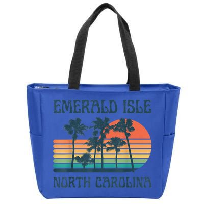 Emerald Isle North Carolina Beach Summer Vacation Vintage Zip Tote Bag