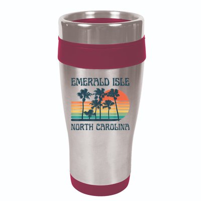 Emerald Isle North Carolina Beach Summer Vacation Vintage 16oz Travel Tumbler