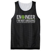 Engineer I'm Not Arguing Funny Engineering Quote Engineers Mesh Reversible Basketball Jersey Tank