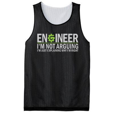 Engineer I'm Not Arguing Funny Engineering Quote Engineers Mesh Reversible Basketball Jersey Tank