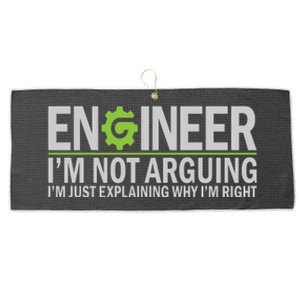 Engineer I'm Not Arguing Funny Engineering Quote Engineers Large Microfiber Waffle Golf Towel