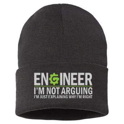 Engineer I'm Not Arguing Funny Engineering Quote Engineers Sustainable Knit Beanie