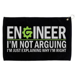 Engineer I'm Not Arguing Funny Engineering Quote Engineers Grommeted Golf Towel