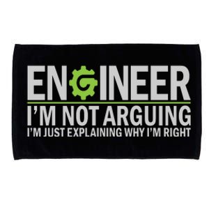 Engineer I'm Not Arguing Funny Engineering Quote Engineers Microfiber Hand Towel