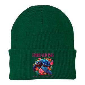 Emerald Isle North Carolina Floral Beach Turtle Souvenir Knit Cap Winter Beanie