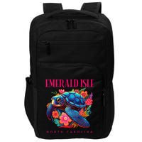 Emerald Isle North Carolina Floral Beach Turtle Souvenir Impact Tech Backpack