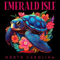 Emerald Isle North Carolina Floral Beach Turtle Souvenir Impact Tech Backpack