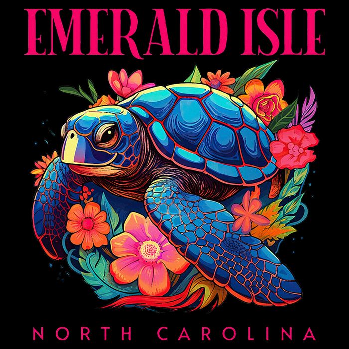 Emerald Isle North Carolina Floral Beach Turtle Souvenir Impact Tech Backpack