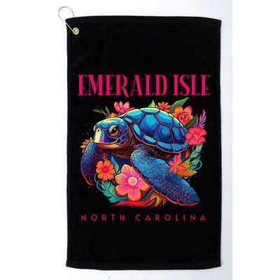 Emerald Isle North Carolina Floral Beach Turtle Souvenir Golf Towel